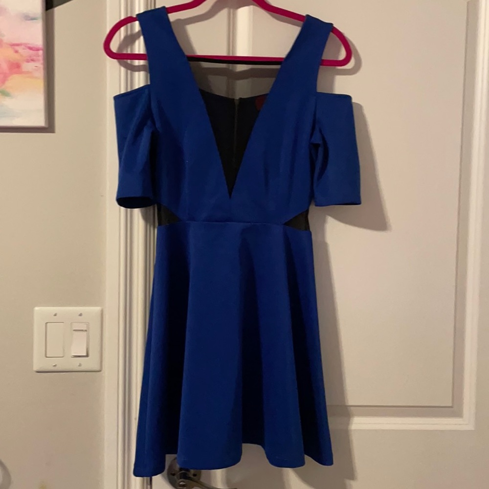 Blue Scuba Akira Skater Dress